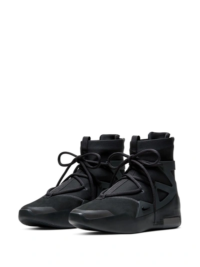 Shop Nike X Fear Of God Air 1 "triple Black" Sneakers