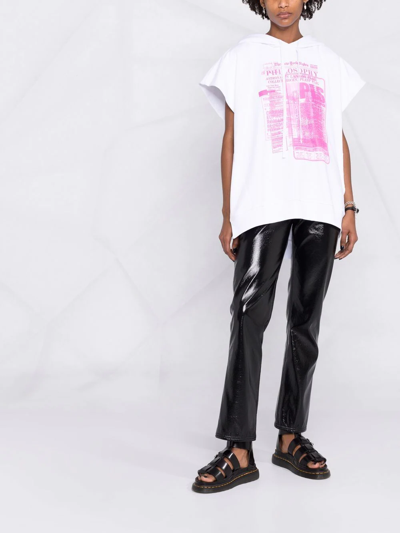 Philosophy Di Lorenzo Serafini Graphic Logo-print Short-sleeve Hoodie In Weiss