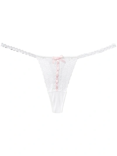 Shop Folies By Renaud Antoinette Floral Embroidered Thong In White