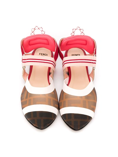 Shop Fendi Ff Logo Sandals In Neutrals