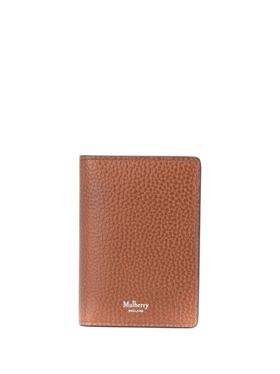 Shop Mulberry Pebbled Leather Wallet In Brown