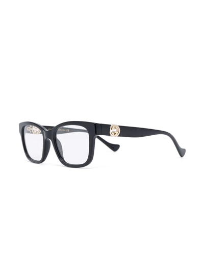 Shop Gucci Square-frame Glasses In Black