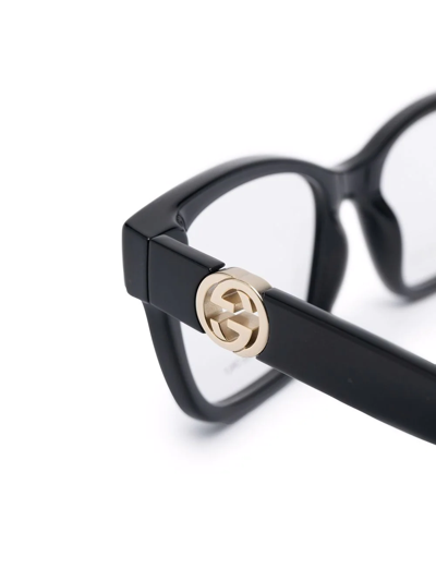 Shop Gucci Square-frame Glasses In Black