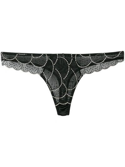 Shop Gilda & Pearl L'age Dor Thong In Black