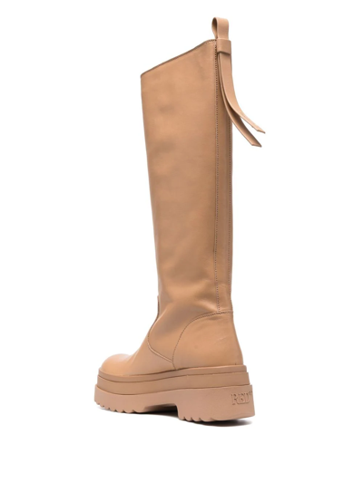 CHUNKY-SOLE KNEE-LENGTH BOOTS