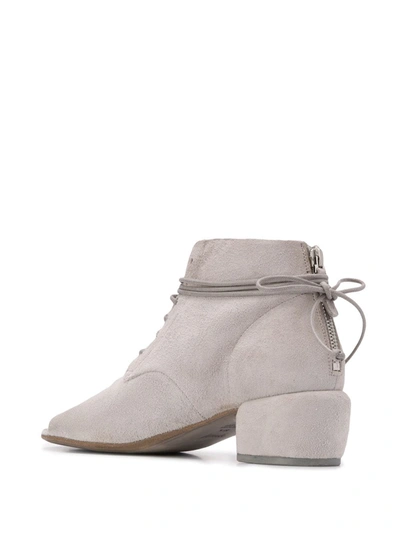Shop Marsèll Peep Toe Lace-up Boots In Grey