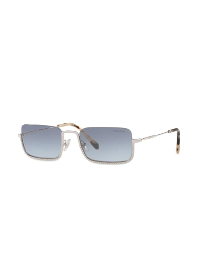 Shop Miu Miu Mu70us Sunglasses In Silver