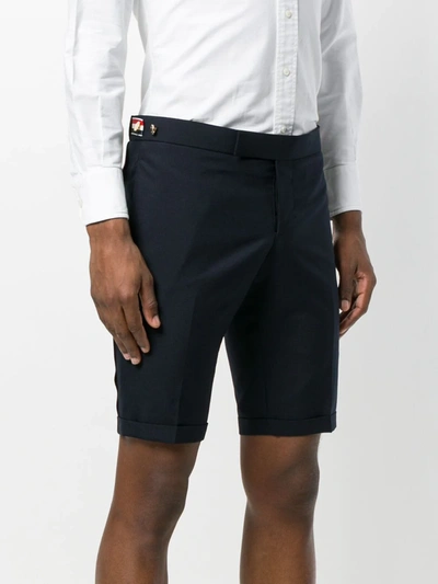 Shop Thom Browne Low Rise Skinny Short With Red, White And Blue Selvedge Back Leg Placement In School Uniform Plain W