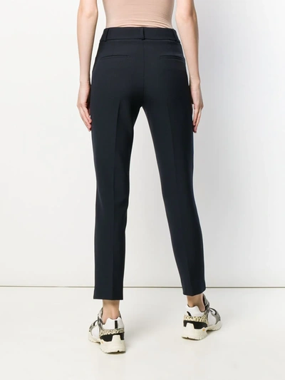 Shop Peserico Tailored Cropped Trousers In 861 Blue