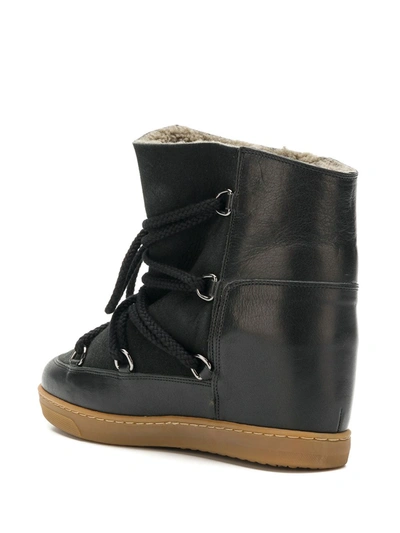 Isabel Marant 70mm Nowles Shearling Wedged In Black