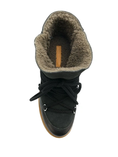 Isabel Marant 70mm Nowles Shearling Wedged In Black