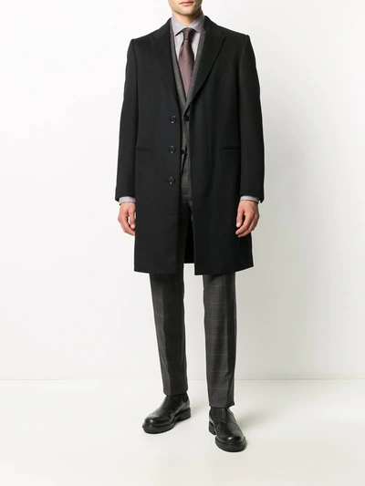 Shop Ermenegildo Zegna Wool-cashmere Blend Formal Coat In Black