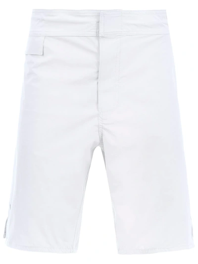 Shop Amir Slama Mid Rise Swim Shorts In White