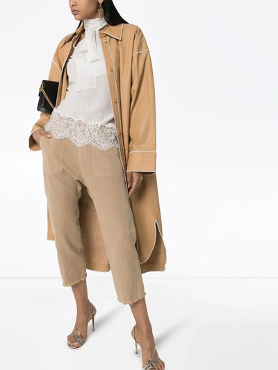 Faith Connexion Lace Detail Pussy Bow Blouse In White