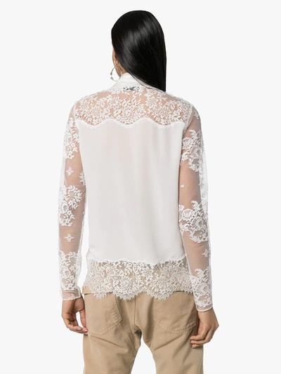 Shop Faith Connexion Lace Detail Pussy Bow Blouse In White