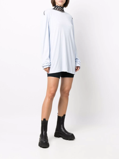 Pre-owned Louis Vuitton 2000s  Drop Shoulders Long-sleeved Top In 蓝色