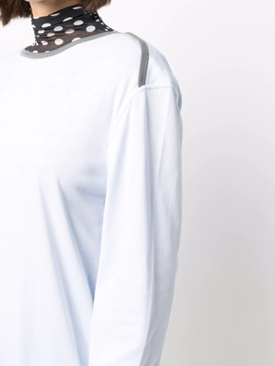 Pre-owned Louis Vuitton 2000s  Drop Shoulders Long-sleeved Top In 蓝色