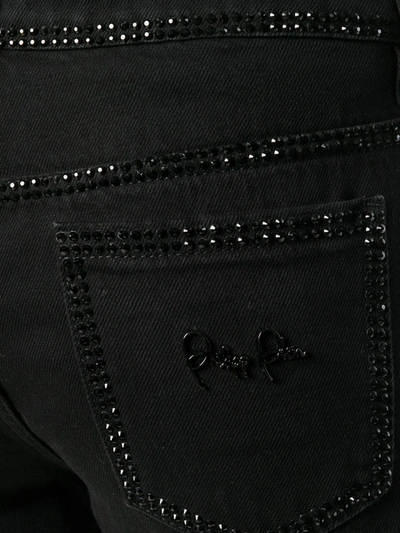 Shop Philipp Plein Crystal Embellished Straight-leg Jeans In Black