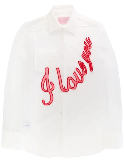 Shop Viktor & Rolf I Love You Shirt In White