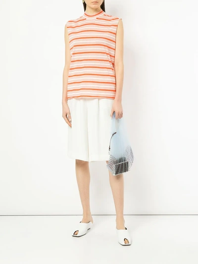 Shop Jil Sander Striped Knitted Top In White