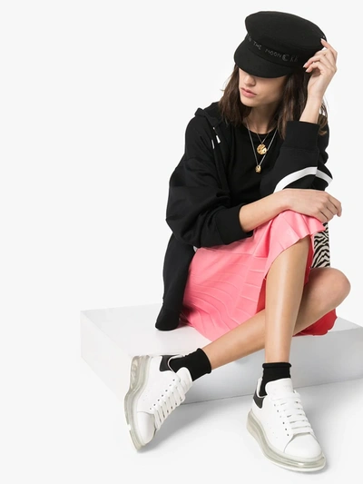 Alexander Mcqueen Suede-trimmed Leather Exaggerated-sole Sneakers In White