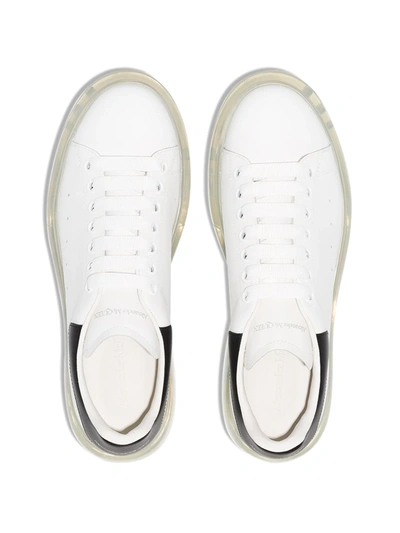 Alexander Mcqueen Suede-trimmed Leather Exaggerated-sole Sneakers In White