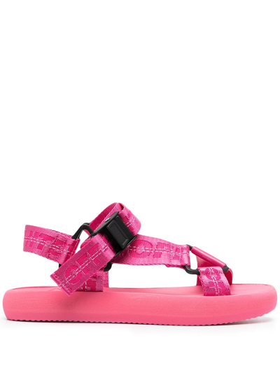 Shop Off-white Chunky Logo-print Sandals In Pink