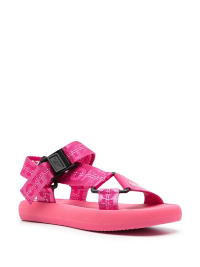 Shop Off-white Chunky Logo-print Sandals In Pink