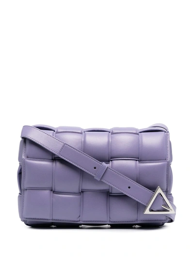 Shop Bottega Veneta Padded Cassette Shoulder Bag In Purple