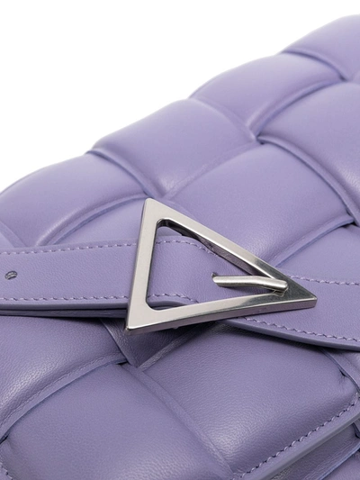 Shop Bottega Veneta Padded Cassette Shoulder Bag In Purple
