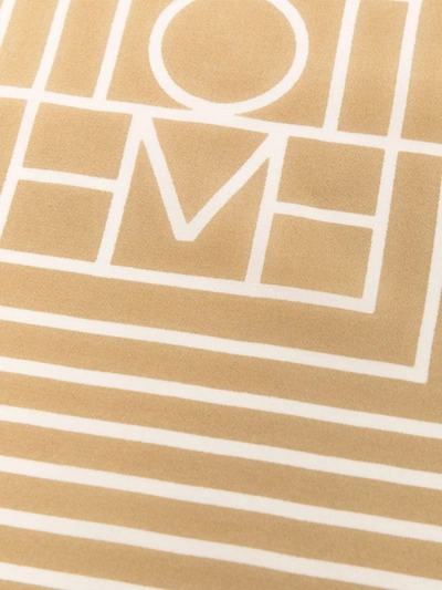 Shop Totême Logo-print Two-tone Silk Scarf In Neutrals