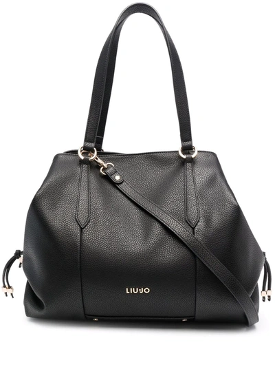 Shop Liu •jo Faux Leather Tote Bag In 黑色