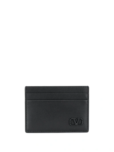 Shop Valentino Vlogo Cardholder In Black