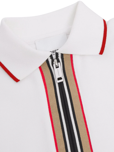 Shop Burberry Icon Stripe Polo Playsuit In White