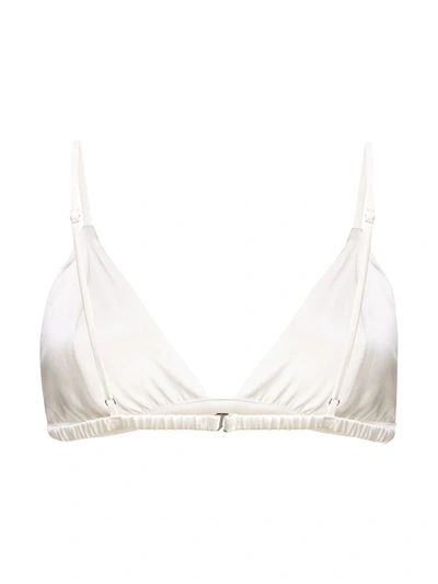 Fleur Du Mal Luxe Triangle Bra In White