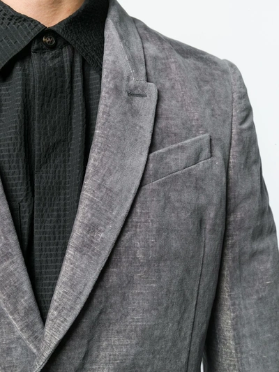 Shop Rick Owens Velvet Blazer In Grey