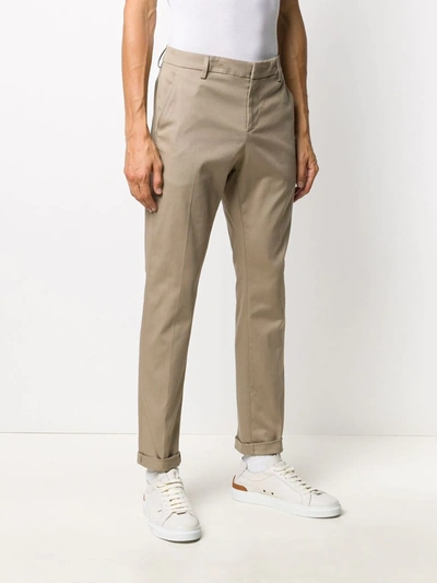 Shop Dondup Slim-fit Chino Trousers In Neutrals