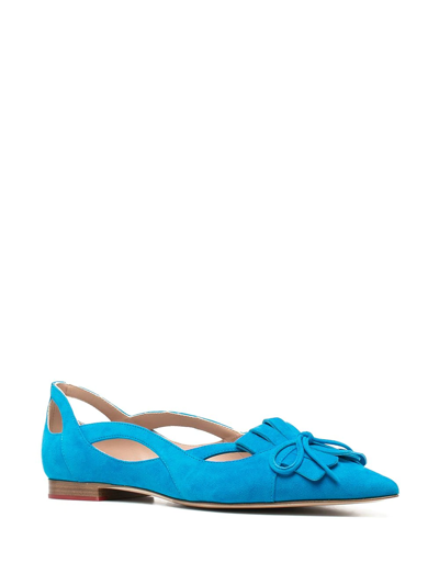 Scarosso X Paula Cademartori Ballerina Shoes In Blue