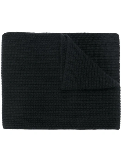 Shop N•peal Ribbed Cashmere Scarf In Black