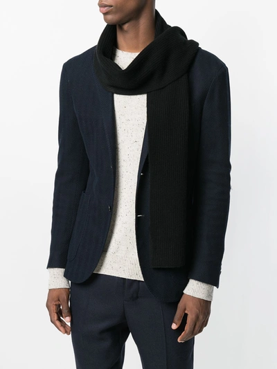 Shop N•peal Ribbed Cashmere Scarf In Black