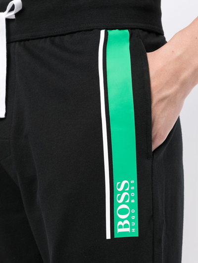 Shop Hugo Boss Slim-fit Cotton Track Pants In Schwarz
