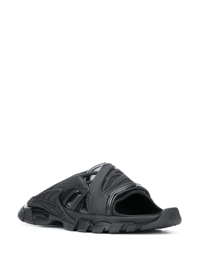 Shop Balenciaga Track Slide Sandals In Black