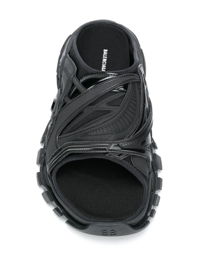 Shop Balenciaga Track Slide Sandals In Black