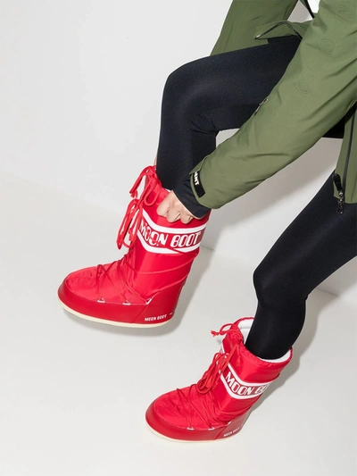 Moon Boot Red Classic Icon Snow Boots In Red