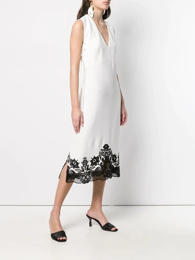 Shop Derek Lam Sleeveless Lace-up Dress In White