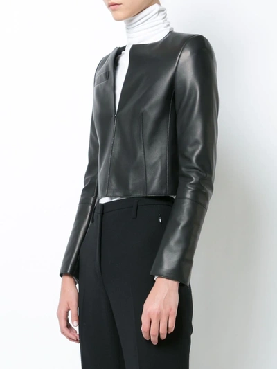 Shop Akris Cropped Fitted Jacket In Black
