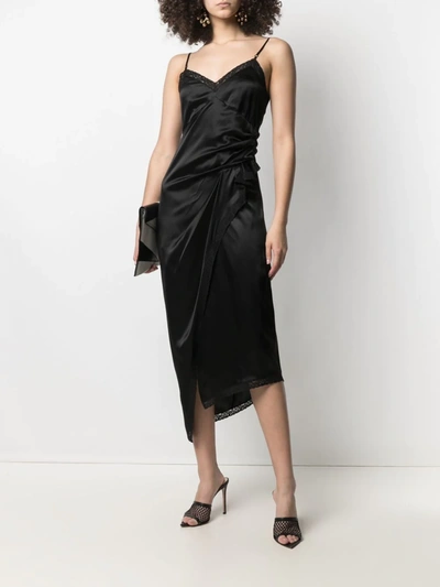 Shop Alexander Wang Ruched Slip Dress In Black