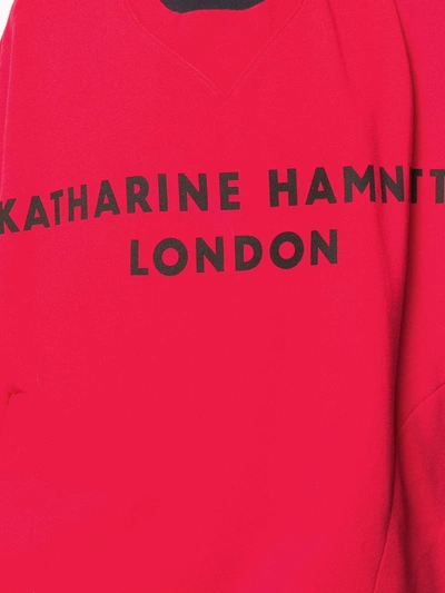 Shop Katharine Hamnett Oversized Logo Sweatshirt In Red