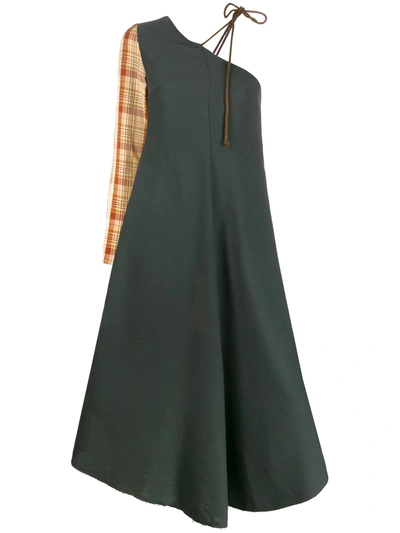 Shop Song For The Mute One Shoulder Dress In Green