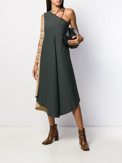 Song For The Mute One Shoulder Dress In Green